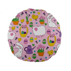 Cute Easter pattern Standard 15  Premium Round Cushions