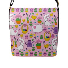 Cute Easter Pattern Flap Messenger Bag (l)  by Valentinaart