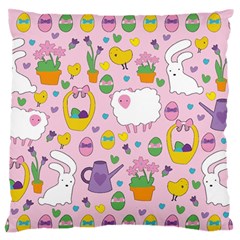 Cute Easter pattern Large Flano Cushion Case (Two Sides)