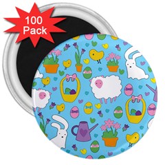 Cute Easter Pattern 3  Magnets (100 Pack) by Valentinaart