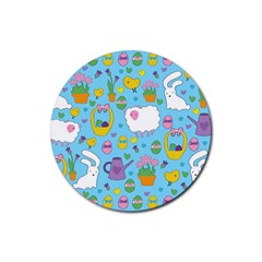 Cute Easter Pattern Rubber Coaster (round) 