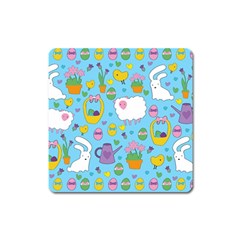 Cute Easter Pattern Square Magnet by Valentinaart