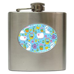 Cute Easter Pattern Hip Flask (6 Oz) by Valentinaart