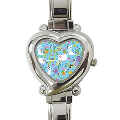 Cute Easter Pattern Heart Italian Charm Watch by Valentinaart