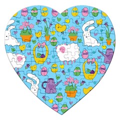 Cute Easter Pattern Jigsaw Puzzle (heart) by Valentinaart