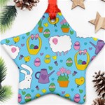 Cute Easter pattern Star Ornament (Two Sides) Front