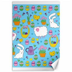 Cute Easter Pattern Canvas 12  X 18   by Valentinaart