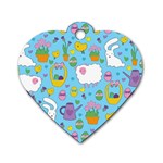 Cute Easter pattern Dog Tag Heart (Two Sides) Front