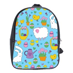 Cute Easter Pattern School Bags (xl)  by Valentinaart