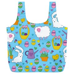 Cute Easter Pattern Full Print Recycle Bags (l)  by Valentinaart