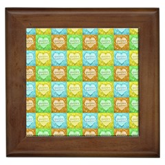 Colorful Happy Easter Theme Pattern Framed Tiles by dflcprints