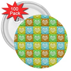 Colorful Happy Easter Theme Pattern 3  Buttons (100 Pack)  by dflcprints