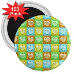 Colorful Happy Easter Theme Pattern 3  Magnets (100 Pack) by dflcprints