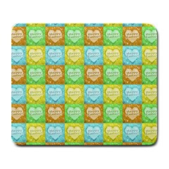 Colorful Happy Easter Theme Pattern Large Mousepads by dflcprints