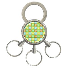 Colorful Happy Easter Theme Pattern 3-ring Key Chains by dflcprints