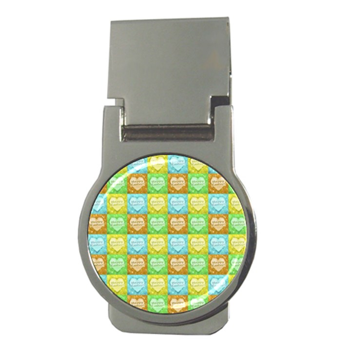 Colorful Happy Easter Theme Pattern Money Clips (Round) 