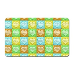 Colorful Happy Easter Theme Pattern Magnet (rectangular) by dflcprints