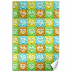 Colorful Happy Easter Theme Pattern Canvas 24  X 36  by dflcprints