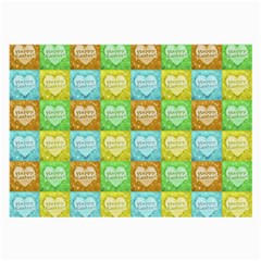 Colorful Happy Easter Theme Pattern Large Glasses Cloth (2-side) by dflcprints