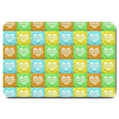 Colorful Happy Easter Theme Pattern Large Doormat  by dflcprints