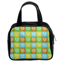 Colorful Happy Easter Theme Pattern Classic Handbags (2 Sides) by dflcprints