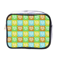 Colorful Happy Easter Theme Pattern Mini Toiletries Bags by dflcprints