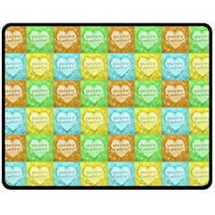 Colorful Happy Easter Theme Pattern Fleece Blanket (medium)  by dflcprints