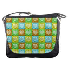 Colorful Happy Easter Theme Pattern Messenger Bags by dflcprints