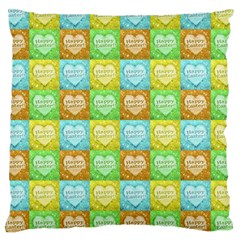 Colorful Happy Easter Theme Pattern Large Cushion Case (one Side) by dflcprints