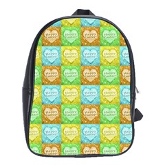 Colorful Happy Easter Theme Pattern School Bags (xl)  by dflcprints