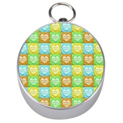 Colorful Happy Easter Theme Pattern Silver Compasses by dflcprints