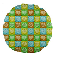 Colorful Happy Easter Theme Pattern Large 18  Premium Flano Round Cushions by dflcprints