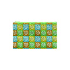 Colorful Happy Easter Theme Pattern Cosmetic Bag (xs) by dflcprints