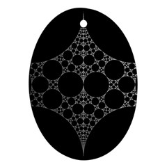 Drawing Of A White Spindle On Black Ornament (oval) by Nexatart