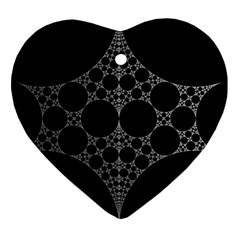 Drawing Of A White Spindle On Black Ornament (Heart)