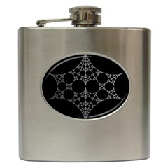 Drawing Of A White Spindle On Black Hip Flask (6 Oz) by Nexatart