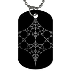 Drawing Of A White Spindle On Black Dog Tag (Two Sides)