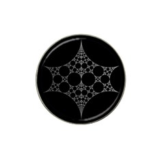 Drawing Of A White Spindle On Black Hat Clip Ball Marker (4 Pack) by Nexatart