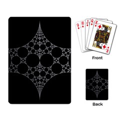 Drawing Of A White Spindle On Black Playing Card