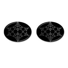 Drawing Of A White Spindle On Black Cufflinks (Oval)