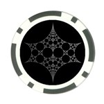 Drawing Of A White Spindle On Black Poker Chip Card Guard Front