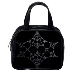 Drawing Of A White Spindle On Black Classic Handbags (One Side)