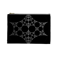 Drawing Of A White Spindle On Black Cosmetic Bag (Large) 