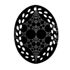 Drawing Of A White Spindle On Black Ornament (oval Filigree) by Nexatart