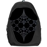 Drawing Of A White Spindle On Black Backpack Bag Front