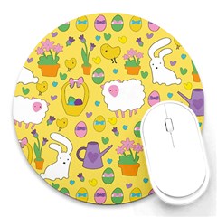 Cute Easter Pattern Round Mousepads by Valentinaart