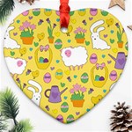 Cute Easter pattern Ornament (Heart) Front