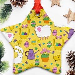 Cute Easter Pattern Ornament (star) by Valentinaart