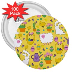 Cute Easter Pattern 3  Buttons (100 Pack)  by Valentinaart