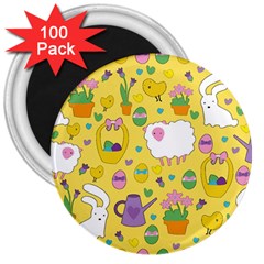 Cute Easter Pattern 3  Magnets (100 Pack) by Valentinaart